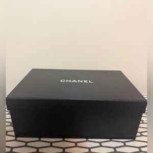 Chanel Black empty  box with wrapping paper, great condition